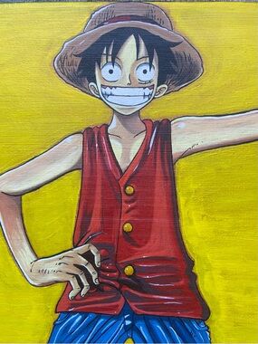 Monkey D Luffy Anime Art Himi Gouache/Acrylic paint 🎨 11x14x.5